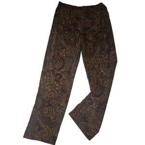 Vtg Chadwicks Brown Paisley Velvet Pants Size 8 Fairygrunge Whismygoth Boho 90s